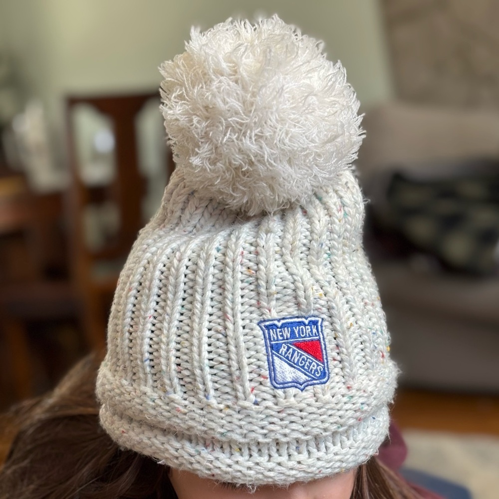 Adidas Kids New York Rangers Hockey Pom-Pom Beanie